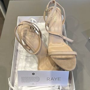 New in box with dust bag Raye nude leather suede sandal